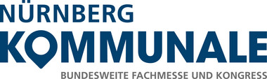 Logo der Messe KOMMUNALE in Nürnberg mit dem Schriftzug „Nürnberg KOMMUNALE – Bundesweite Fachmesse und Kongress“.