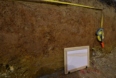 Archäologischer Grabungsschnitt durch den Wolbacker