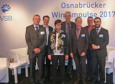 Die Teilnehmer des Diskussionsforums Osnabrücker WindImpulse: Die Referneten und Moderatorinnen