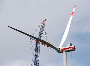 Windenergieanlage - Rotorblätter Montage Pölzig